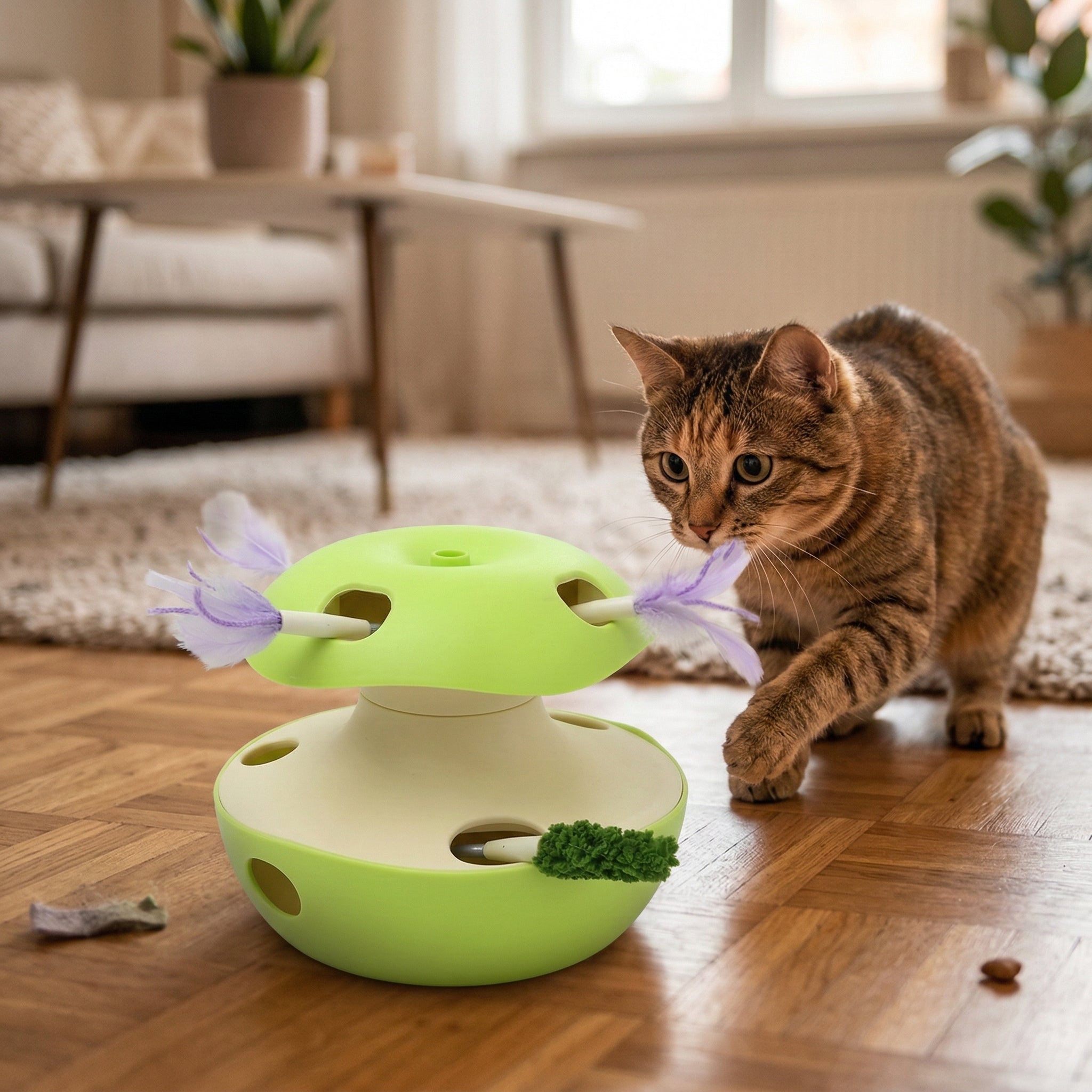 Interactive Apple Style Automatic Cat Teaser Toy