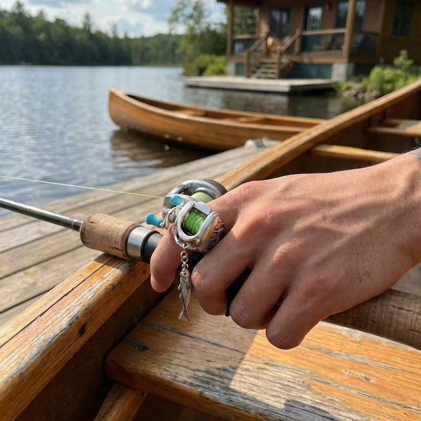 Mini Fishing Reel Spinner Necklace