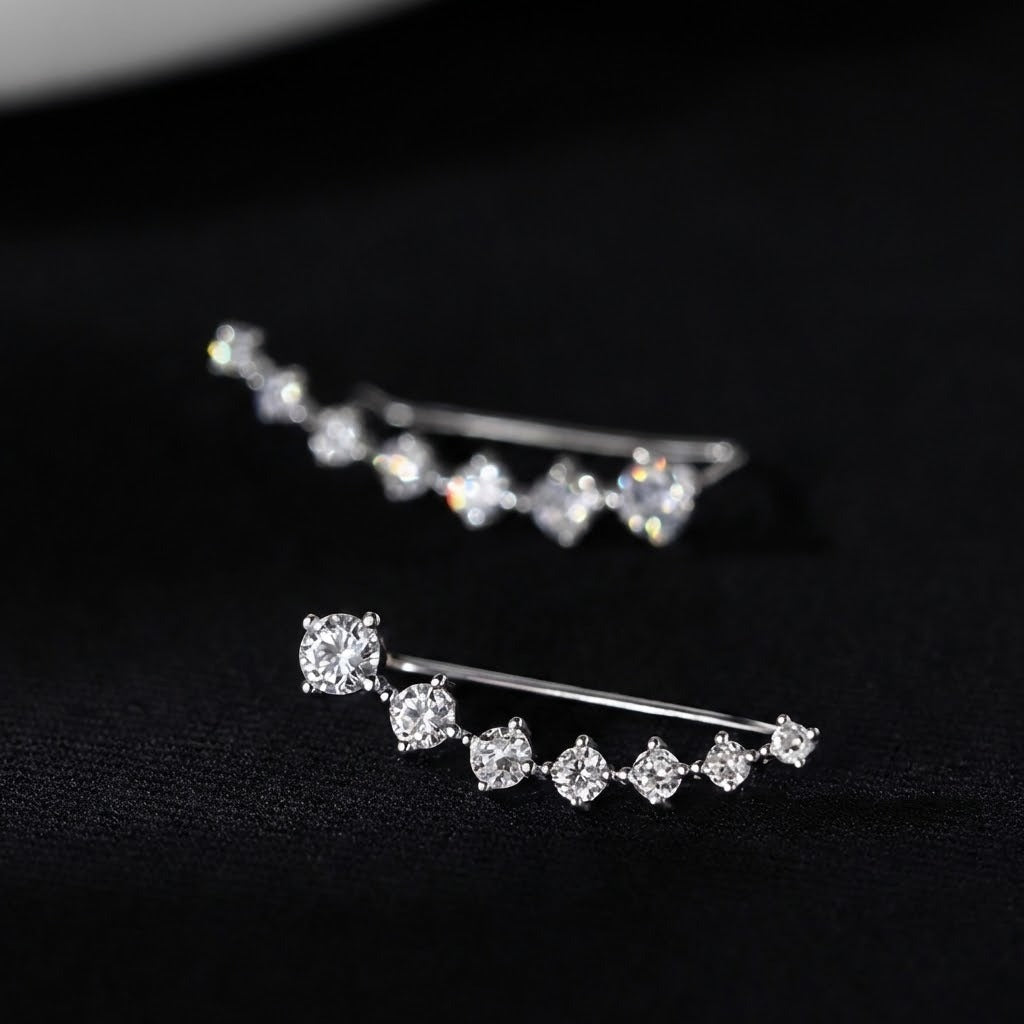 Korean Shiny Zircon Crystal Earrings