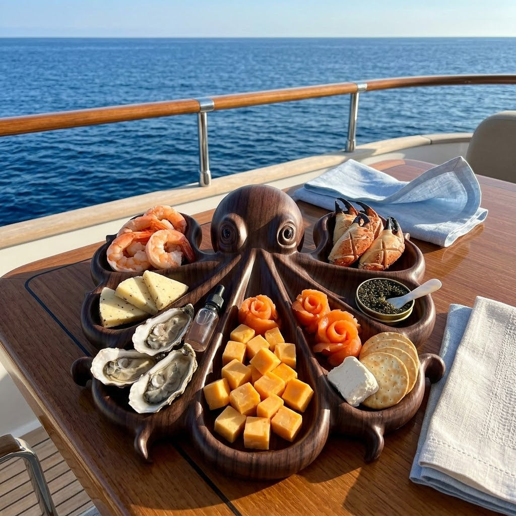 Octopus Shape Wooden Serving Board