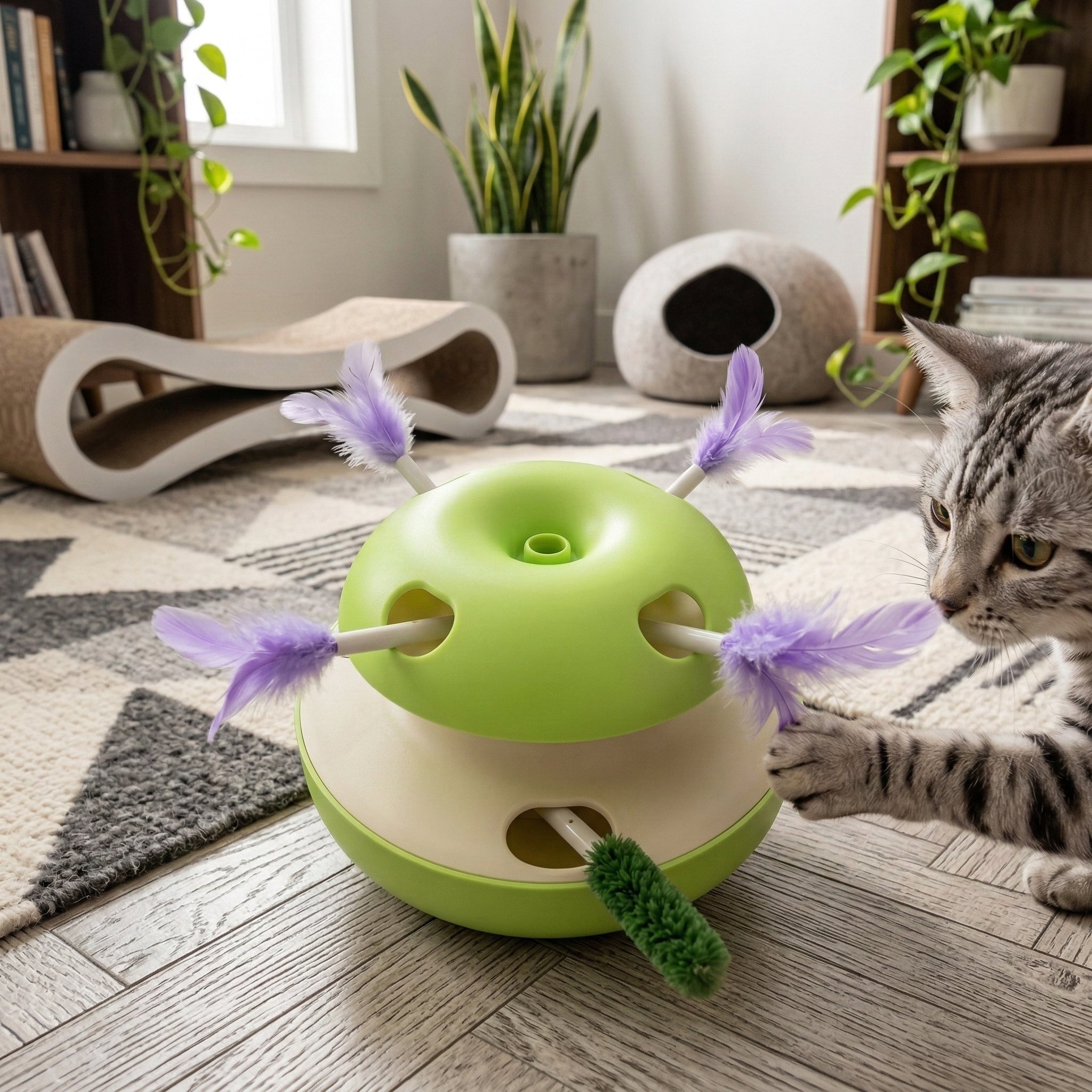 Interactive Apple Style Automatic Cat Teaser Toy