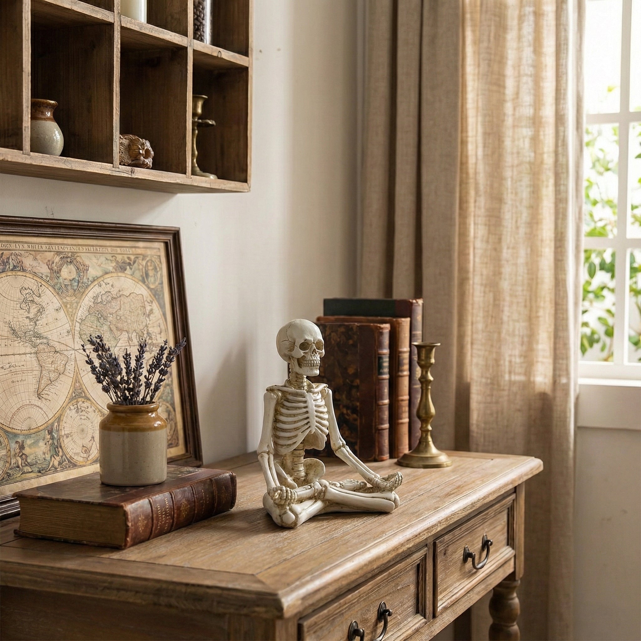 Yoga Master Skeleton Figurine