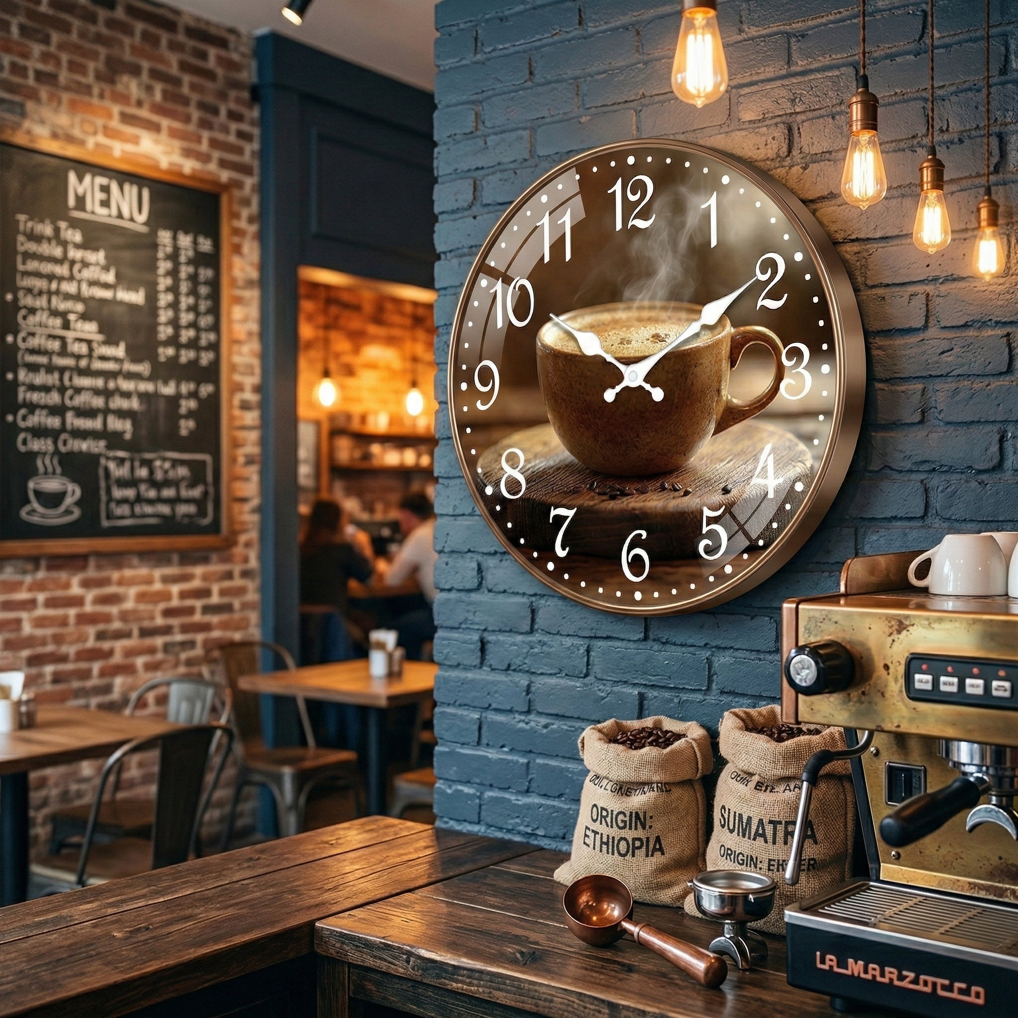 Cafe Inspired Coffee Wall Clock