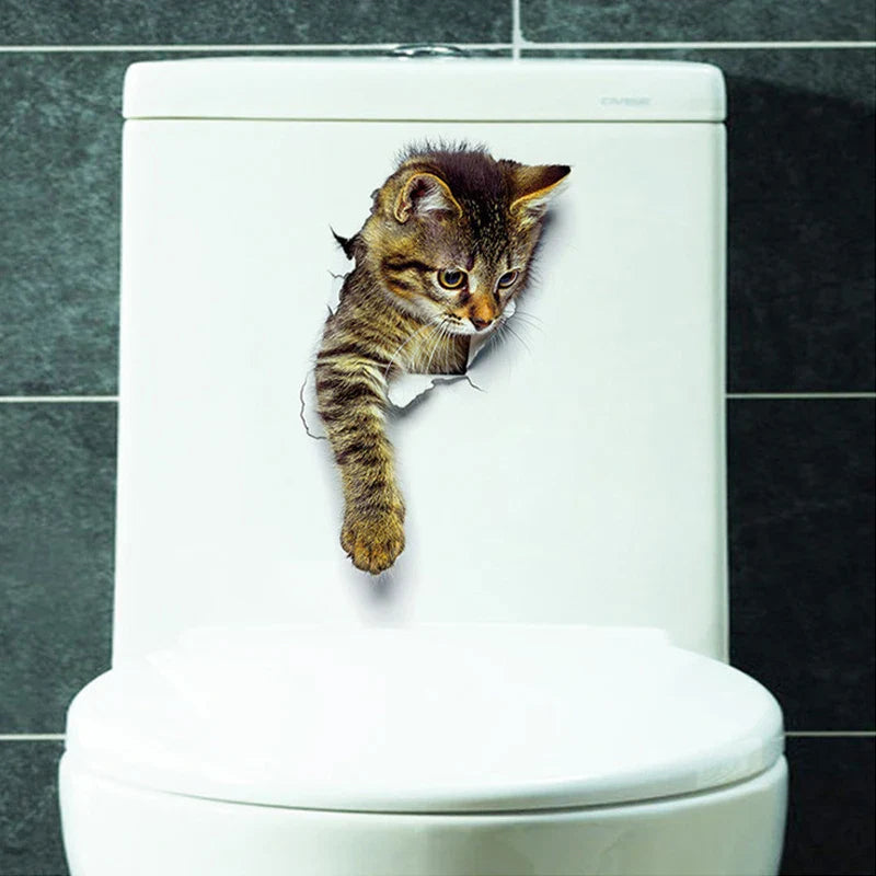 3D Toilet Protector Cat Sticker